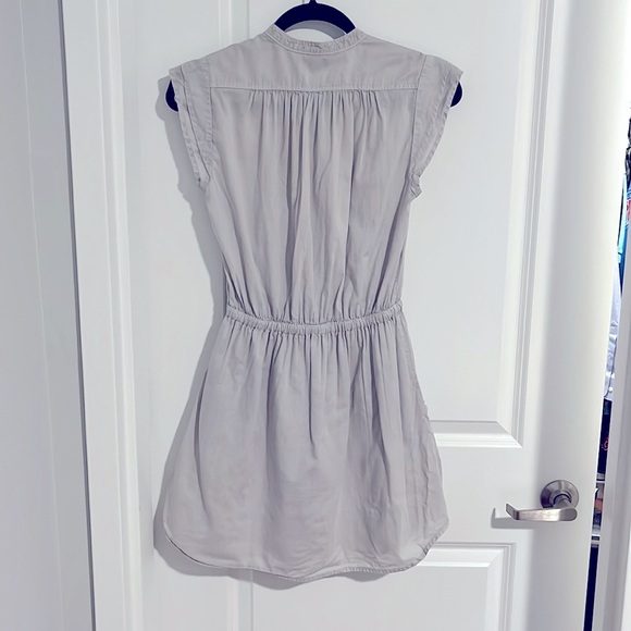 Aritzia Talula drawstring button down summer dress with pockets taupe - Picture 2 of 6
